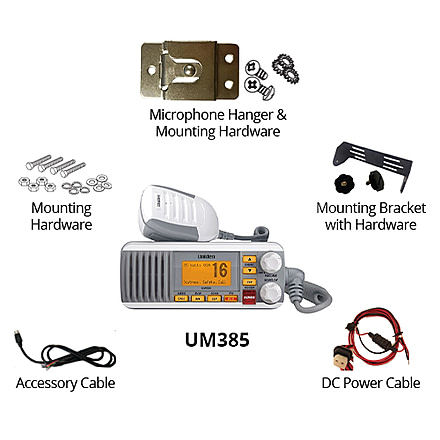 Uniden Fixed Mount Marine Radio with DSC, 25 Watt, White, UM385