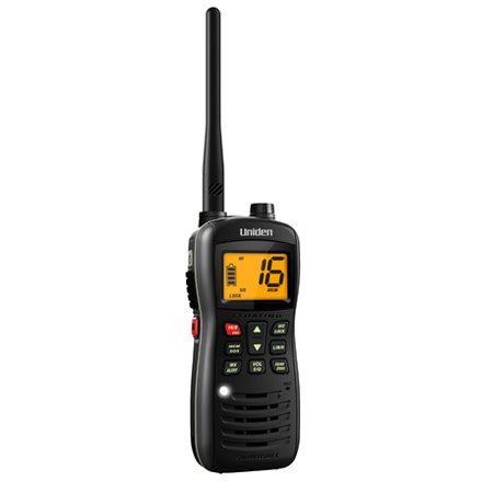 Uniden MHS126 Handheld Floating 2-Way VHF Marine Radio, Black, 12 hr. Battery Life MHS126