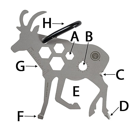 UST Antelope Tool a Long Multi-Tool, Titanium, NSN N, 20-12463