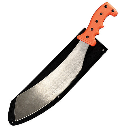 UST Blazer Parang Machete, 19.25in Overall, 13.5in Satin Carbon Steel Blade, Orange Textured Synthetic Handle, Black Nylon Sheath, Orange, 20-CUT0009-08