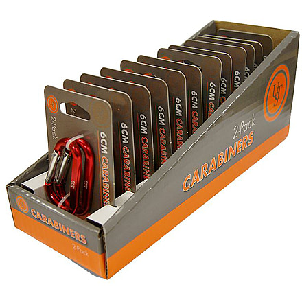 UST Carabiner 2-pk, PDQ 12-ct, Assorted, 6cm 20-02112-PDQ12