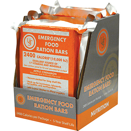 UST Emergency Food Ration Bars, PDQ 4-ct, Orange 20-02020-06