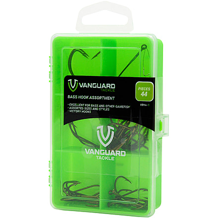 Vanguard Bass Fishing Hook Assortment, 44 Pieces, VBHA-1