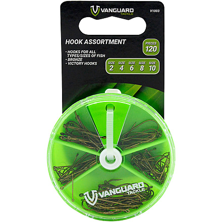 Vanguard Fishing Hook Assortment, 120 Pieces, V1003