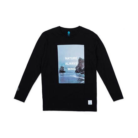 Vast Ocean Photo Agenda Long Sleeve T-Shirt, Black, Large, B3323-L