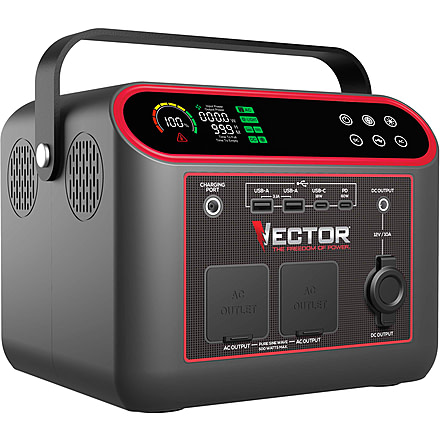 Vector 666WH Lithium Portable Power Station, Black, VECLIPS6