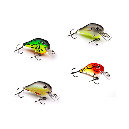 Vexan 4-Pack PHAT BOY 4 Crankbait Lures, Orange/Gray/Yellow/Black, 4 ft, Variety #2 PB 4-PK 4