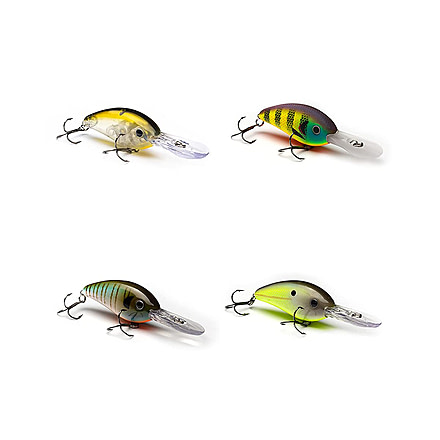 Vexan 4-Pack Verns Stoneroller 10 Crankbait Lures, Kit 2, Clear/Yellow/Green/Black, 10 ft, Variety #2 VS 4-PK 10