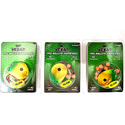 Vexan Fire Ant Three 2-PacksGlow Walleye Crawler Harnes, Fire Ant, 48, Fire Ant Three 2-Packs