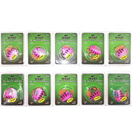 Vexan Holo Purple Ten 2-Packs Glow Walleye Crawler Harness, Holo Purple, 48 in, Holo Purple Ten 2-Packs