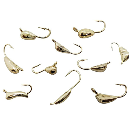 Vexan Ice Fishing Jigs, Tungsten Gold, 10-Pack, Tungsten-TEN 4mm