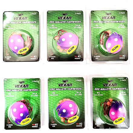Vexan Slug Bug Six 2-Packs Glow Walleye Crawler Harness, Slug Bug, 48, Slug Bug Six 2-Packs