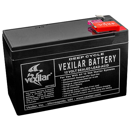 Vexilar 12 Volt/9Amp Lead-Acid Battery, Black, Regular, V-100