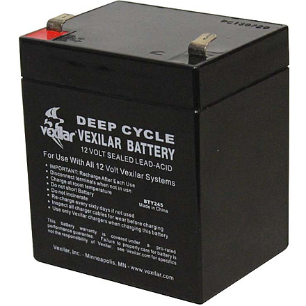 Vexilar Battery 12 Volt SLA 4.5AH for Fish Phone &amp; SonarPhone, Clishing Gear, Regular, BTY245