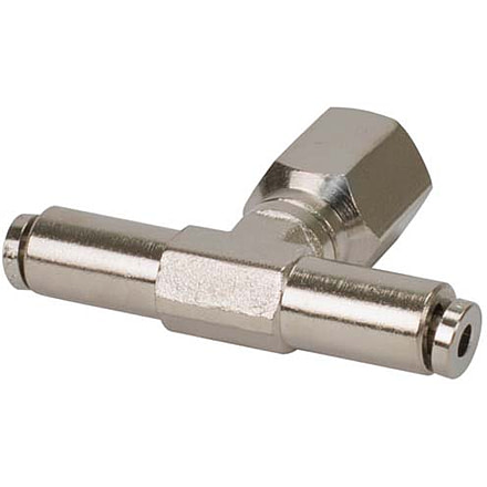 VIAIR 1/8in NPT F 3/8in to 3/8in Swivel T-Fitting, 2 pcs, 13822