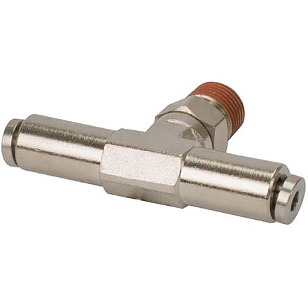 VIAIR 1/8in NPT M 1/4in to 1/4in Swivel T-Fitting, 2 pcs, 11414