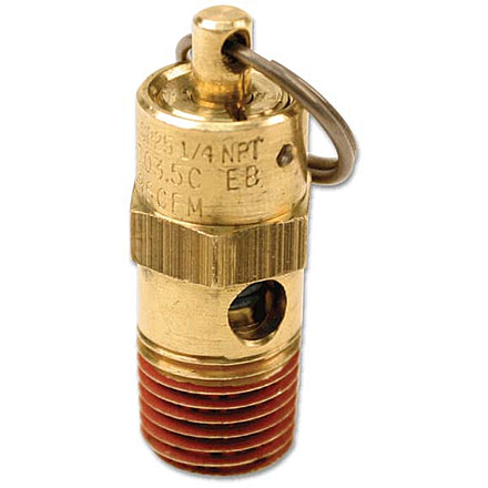 VIAIR 250 PSI Hi-Temp Rated Safety Valve, 1/4in M, NPT, 92250