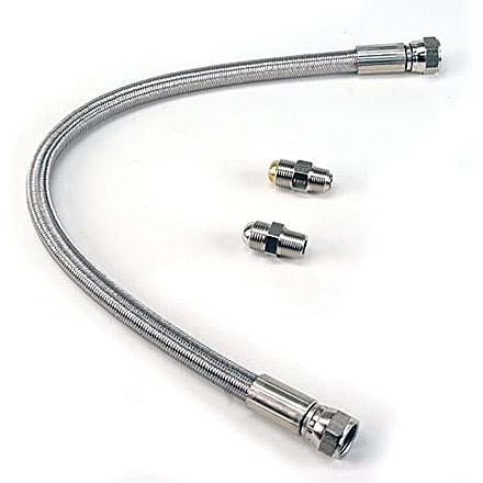VIAIR 20in Stainless Steel Braided PTFE Leader Hose w/ Check Valve, 1/4in, Swivel, 92789