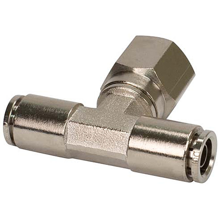 VIAIR 3/8in NPT F 1/8in to 1/8in Swivel T-Fitting, 2 pcs, 11834