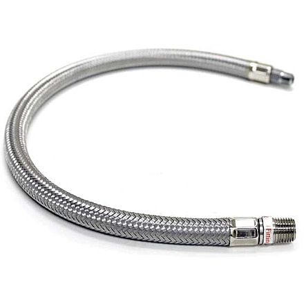 VIAIR 18in S.S. Braided Leader Hose, 1/8in M to 1/4in F Swivel, NPT, 92801