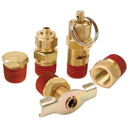 VIAIR Air Locker 5 PcTank Fittings Kit with 1/4in NPT M to 1/8in BSP F Adapter, for 200PSI Rated Systems, 90002