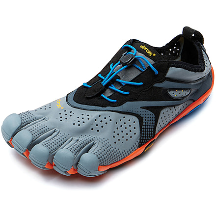 V-Run Road Running Shoe - Mens-Grey/Blue/Orange-Medium-46