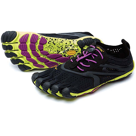 Vibram FiveFingers V-Run - Womens, Black/Yellow/Purple, 35 EU, 16W310535