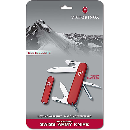 Victorinox Tinker/ Classic SD Swiss Army Knives Combo Set, Red, 1.889-X3