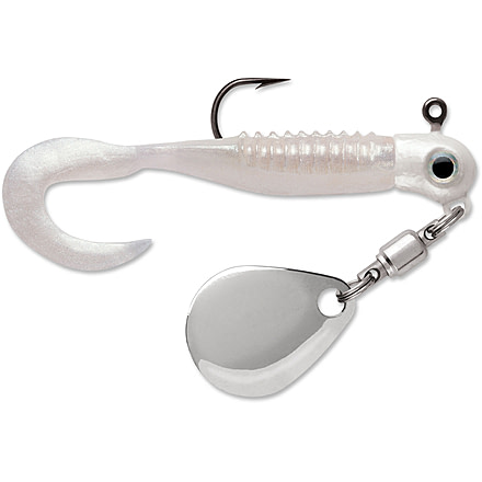 VMC Curl Tail Spin Jig, Pearl White, 1/16oz, CTSJ116PRLW