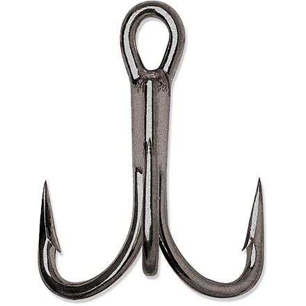 VMC Fishfighter Treble Hook with Cone Cut Point, Short Shank, OShaughnessy, Heavy Wire, Coastal Black, Size 1, 5 Per Pack, 8527CB#1PP