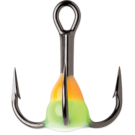 VMC Glow Resin Treble, Size 8, Orange Chartreuse Glow, GRT8OCGLPP