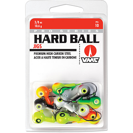 VMC Hard Ball Jig, Sinking 1/4 oz, #2/0 Hook, Assorted, 10pk, HBJ14K