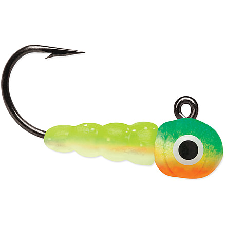 VMC Larvae Jig, 1/100 oz, Green Orange Glow, LVJ1100GOGL