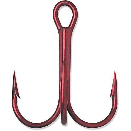 VMC Round Bend Treble Hooks, 1X Strong, Tin Red, Size 8, 7 Pack, 9650TR#8PP