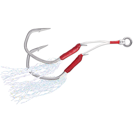 VMC TechSet Tandem Assist Hooks, 130 lb, Tin, Size 1/0 , 3 Pack, 7117TTI#1/0PP
