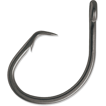 VMC Tournament Circle Hook, 6X Strong, Non-Offset, Fully Forged Shank, Cone Cut Point, Coastal Black, Size 12/0, 10/Pack, 9789CB#12/0I