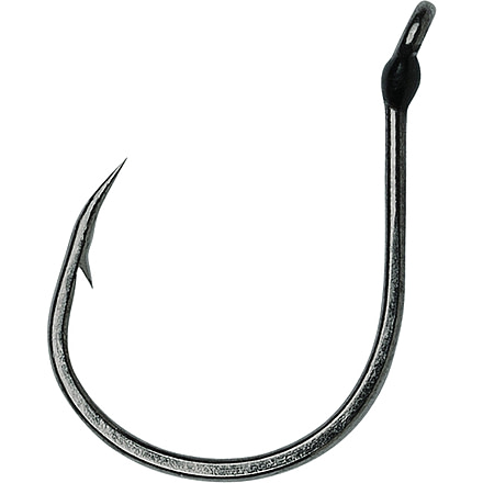 VMC Wacky Hook, Extra Wide Gap, Down Eye, Black Nickel, Size 1, 6 Per Pack, WK#1BNPP