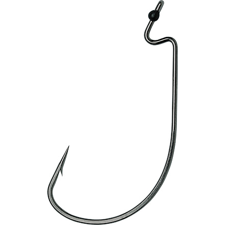 VMC Wide Gap Hook, Z Bend Offset, Resin Closed Eye, Black Nickel, Size 5/0, 5 Per Pack, WG#5/0BNPP