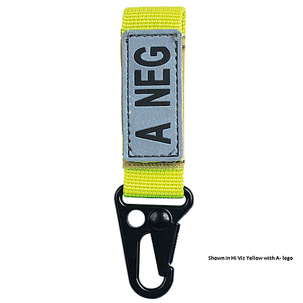 Voodoo Tactical Embroidered Blood Type Tags Ab+, Black Letters, Hi-Viz Orange Webbing, 20-9728100000