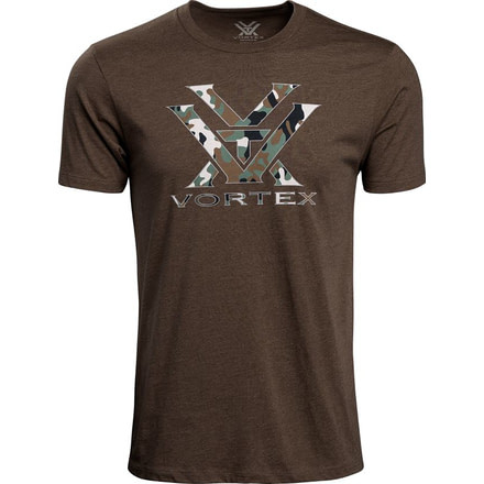 Vortex Camo Logo Short Sleeve T-Shirt - Mens, Brown Heather, Large, 120-15-BRHL