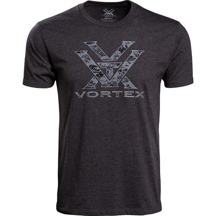 Vortex Camo Logo Short Sleeve T-Shirt - Mens, Charcoal Heather, Extra Large, 120-15-CHHXL