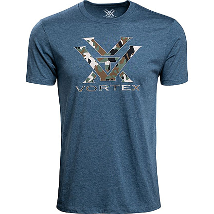 Vortex Camo Logo Short Sleeve T-Shirt - Mens, Steel Blue Heather, Medium, 120-15-SBHM