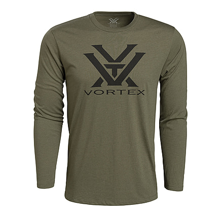 Vortex Men's Solid VTX Logo LS, Military Heather, L 219049-MIH-L