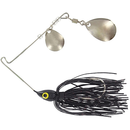 Wahoo Fishing Products Promo Spinnerbait, Double Colorado Blade, 4/0 Hook, Black, 1/4 oz, WAH-PCC14-3