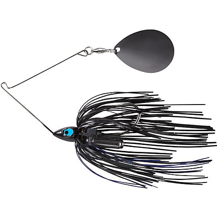 War Eagle Night Time Single Colorado Painted Head Spinnerbait, Black Nickel Black Blue, 1/2oz, WE12PSBN55