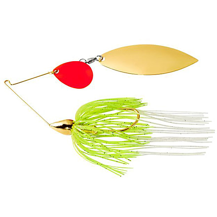 War Eagle Trokar Spinnerbait, Tandem Willow, Red Kick, Gold Frame, White Chart, 3/8oz, WE38GTRK02