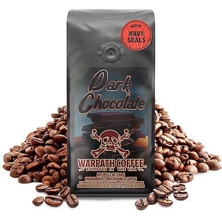 Warpath Coffee Dark Chocolate Whole Bean Coffee, Light Roast, Black, 12oz, 111