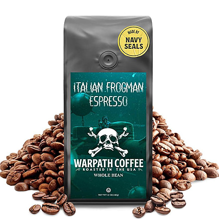 Warpath Coffee Frogman Espresso Whole Bean Coffee, Dark Roast, Black, 12 ounce, 117, 117