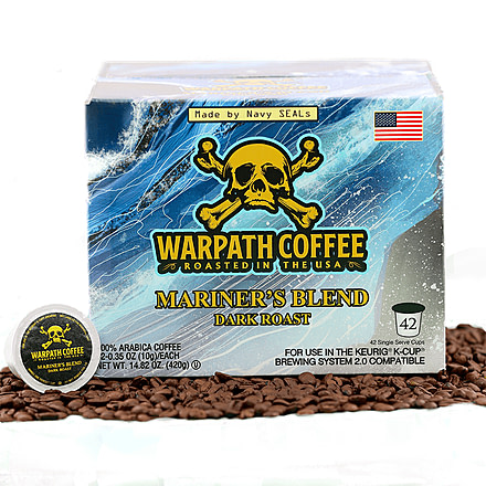 Warpath Coffee Mariners Blend K-Cup Coffee, Dark Roast, Black, 42 Count, 120, 120