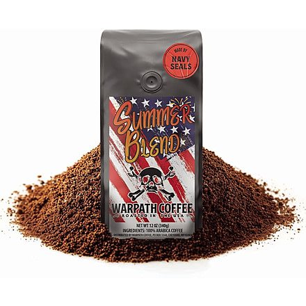 Warpath Coffee Summer Blend Ground Coffee, Blue Mountain Blend, Medium Roast, Black, 12 Ounce, 110, 110